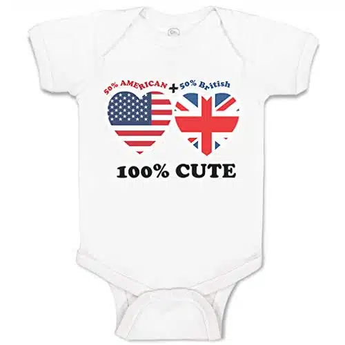 Custom Personalized Baby Bodysuit % British + American = % Cute Funny Cotton Boy & Girl Baby Clothes A White Design Only Onths