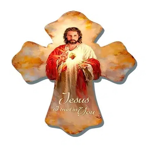 Gelsinger Dba Glow Decor Wall Cross Sacred Heartjesus I Trust In You (X )