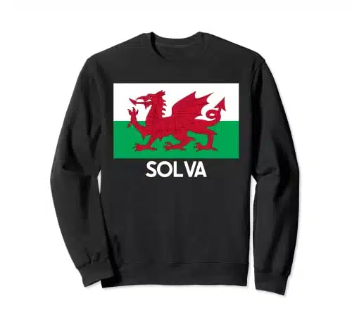 Solva Wales Welsh Flag Baner Y Ddraig Goch Sweatshirt