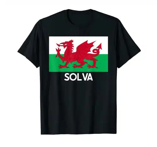 Solva Wales Welsh Flag Baner Y Ddraig Goch T Shirt