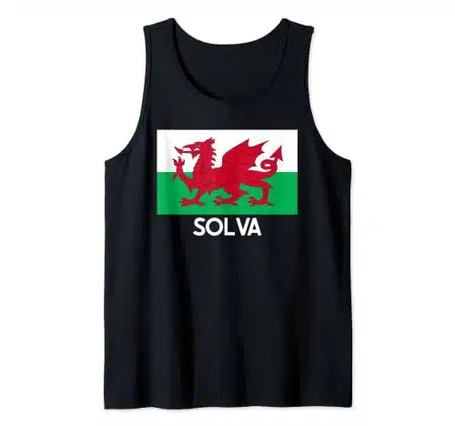 Solva Wales Welsh Flag Baner Y Ddraig Goch Tank Top