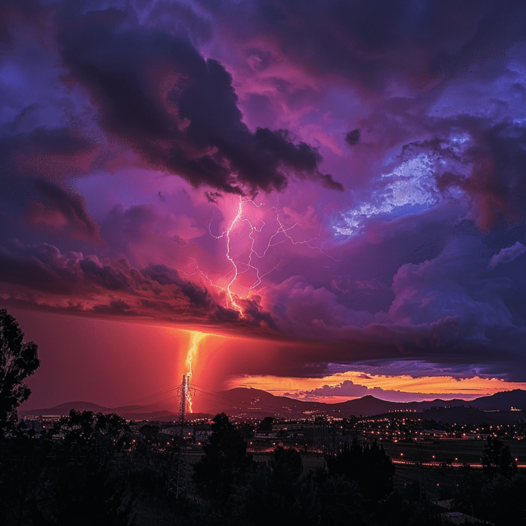 amenaza de tormenta eléctrica intensa