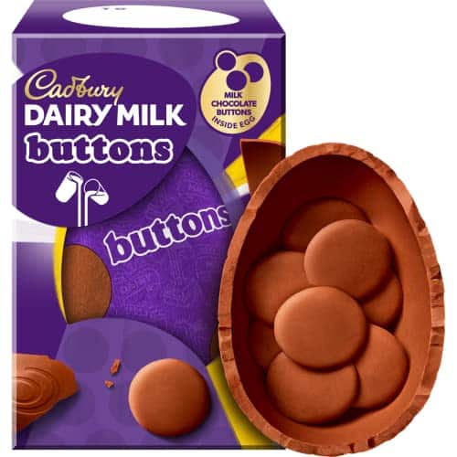 Cadbury Easter Egg G  Premium Milk Chocolate Egg With Giant Buttons In It  Easter Egg Made With Cadbury Dairy Milk  Giant Milk Chocolate Buttons Easter Shell Egg