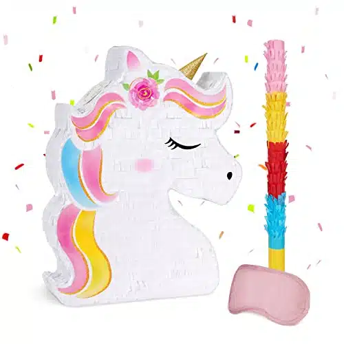 Wernnsai Unicorn Pinata   Unicorn Party Supplies Pinata Bundle With Blindfold And Bat For Girls Kids Rainbow Unicorn Theme Birthday Party Game Decorations (X X )