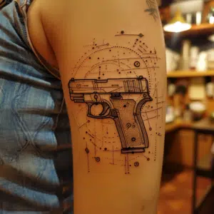 gun tattoo